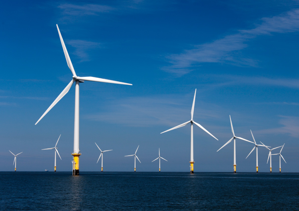 Offshore wind turbine farm.