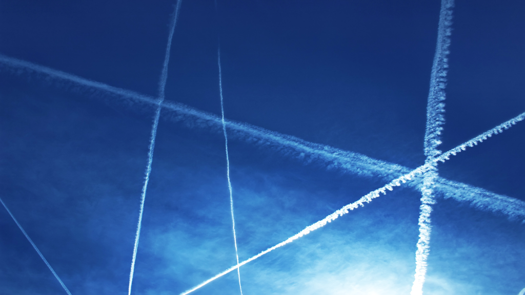 Sky contrails.